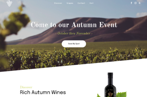 Winery Landing page